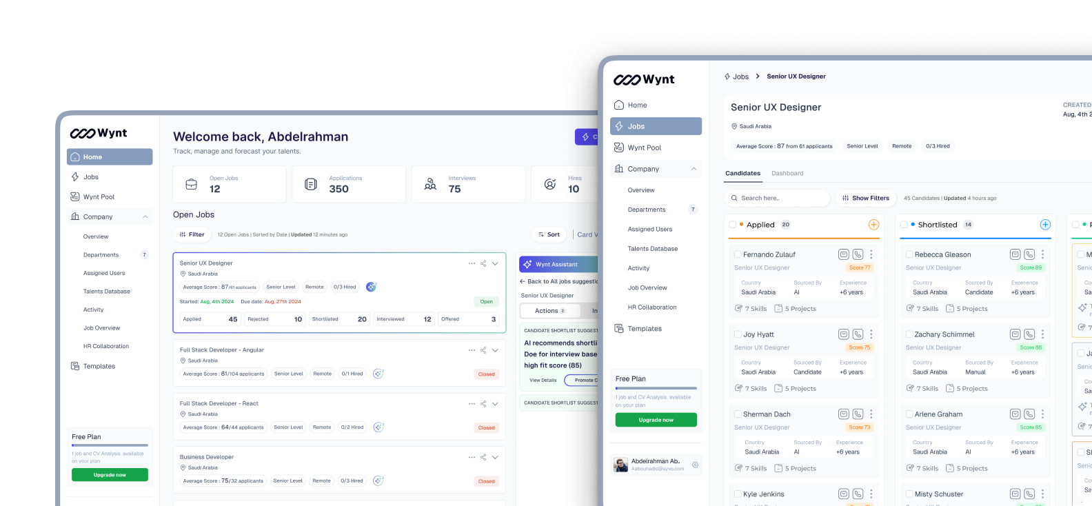 Wynt AI UI preview